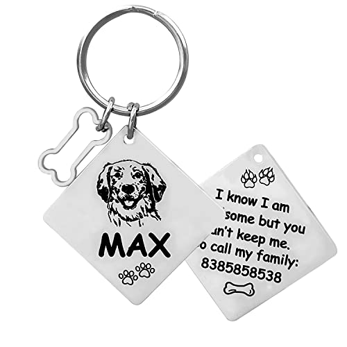 Image of Jypr Customized Product's Pet Id Tag Personalize Black Engraved Name Collar Tag For Your Loving Pet Dog, Cat, Puppy, Horse (Square Shape Face Tag 2 Mm Thick