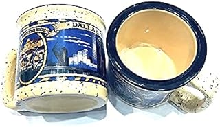 Dallas, Texas Marble Design Ceramic Campfire Mug - Dallas Texas, Fortworth Steer Rides & Dallas Pioneer Plaza Horse Printed 2 Pcs Value Pack