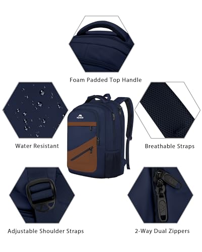 Image of MATEIN Travel Backpack for Men with Anti Theft Pocket, TSA Friendly Carry On 17.3 Inch Laptop Backpack with Luggage Strap, Water Resistant Flight Approved Work Business College Daypack Bag for Men