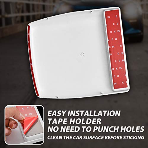 Katur Universal Car Decorative Air Flow Intake Hood Scoop Vent Turbo Bonnet Cover White #TOP5