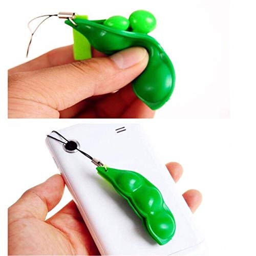 Angusshop Novidade Engraçado Feijão Mole Ervilhas Aperto Gadgets Chaveiro Pingentes Brinquedo De Des