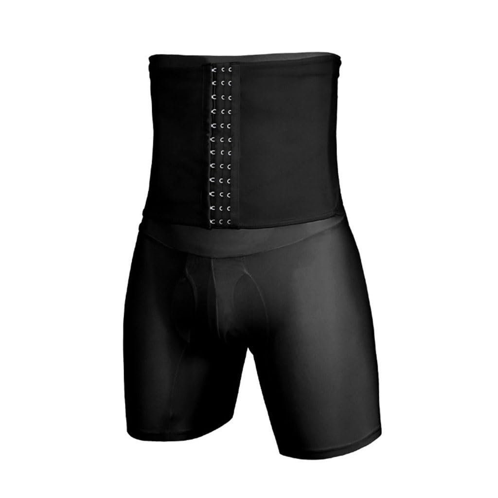 meckoz Men's Tummy Control Shorts High Waist Slimming Adjustable Waist Belt Body Shaper Butt Lifter Shapewear Leg Underwear Briefs (Black, XL)-picture-17