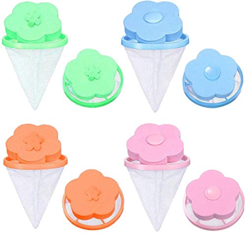 4 Pieces Pet Hair Remover for Laundry, Reusable Safety Floating Lint Mesh Bag, Hair Filter Net Pouch Washer Hair Catcher, Dogs and Cats Hair Catcher for Washing Machine - Thumbnail 5
