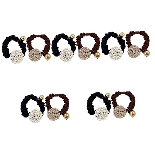 Corde de strass de perle pour cheveux : lot de 10 élastiques élégants