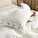 M&Meagle 3 Pieces White Duvet Cover Queen,100% Washed Cotton Duvet Cover with Button Closure,Ultra Soft Natural Cotton Bedding Set-Queen Size(1 Duvet Cover 2 Pillowcases)