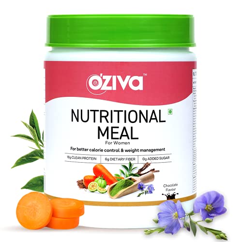 OZiva Nutritional Meal Women (High in Protein with Ayurvedic Herbs like Shatavari, Brahmi,Ginseng, Flax Seeds) for Weight Management, Meal Replacement Shake, Chocolate,500g OZiva Nutritional Meal Women (High in Protein with Ayurvedic Herbs like Shatavari, Brahmi,Ginseng, Flax Seeds) for Weight Management, Meal Replacement Shake, Chocolate,500g