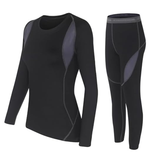 SAGUARO Conjunto Térmico Mujer Transpirable Ropa Interior Termica Esquí y Funcional Pantalones Interiores Termicos Negro Gr.40