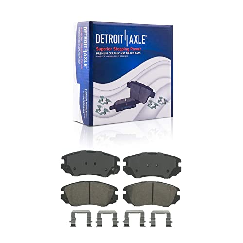 Image of Detroit Axle - Front Brake Kit for Buick Regal Chevy Impala Malibu Equinox | GMC Terrain, 12.64'' inch Drilled Slotted Brake Rotors 2 Ceramic Brake Pads 24 Wheel Lug Nuts 2 Socket Key Replacement