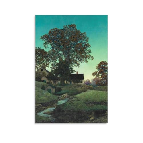 Chaumière et ruisseau Maxfield Parrish habille vos murs vides avec cette grande toile de 1944