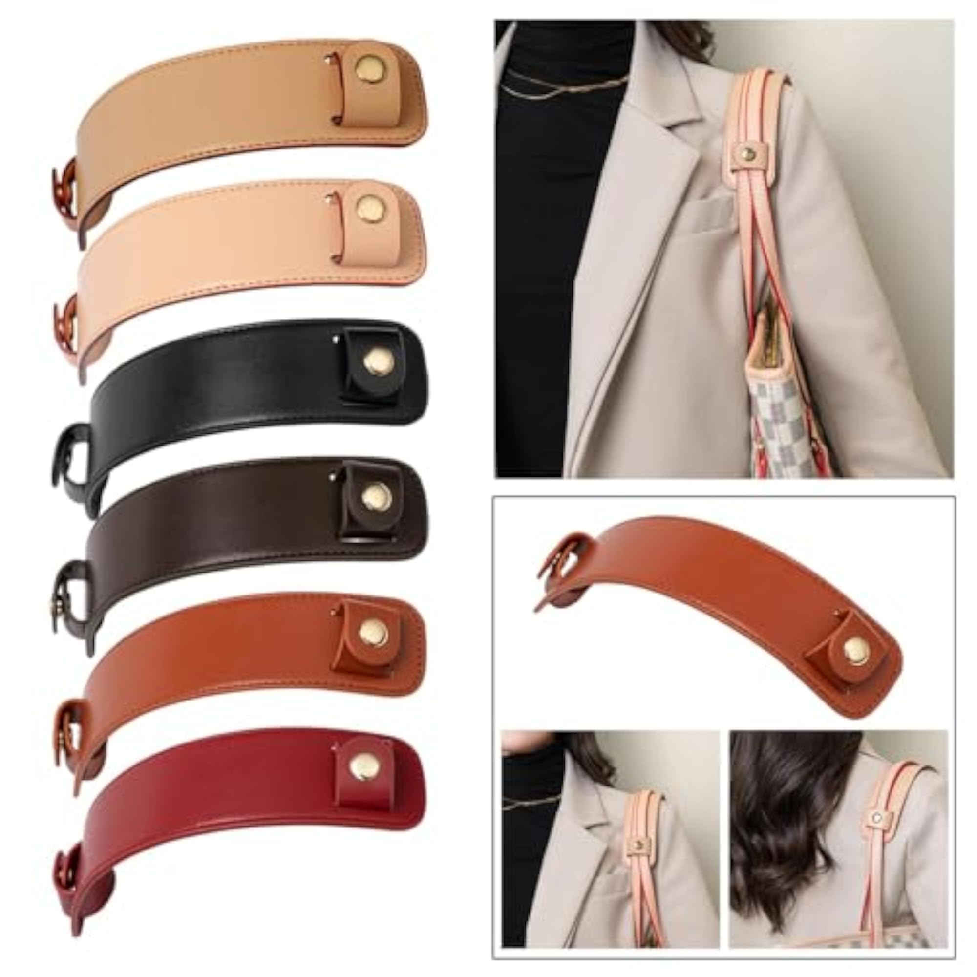 Khaki Leather Shoulder Strap Pad for Handbags