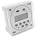 Heschen Commutateur de relais de minuterie programmable hebdomadaire de puissance LCD numérique, CN101A, AC200-230V 16A, SPST, avec couvercle étanche, CE, blanc
