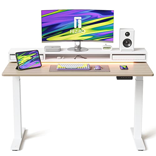 Fezibo Electric Standing Desk with Monitor Stand