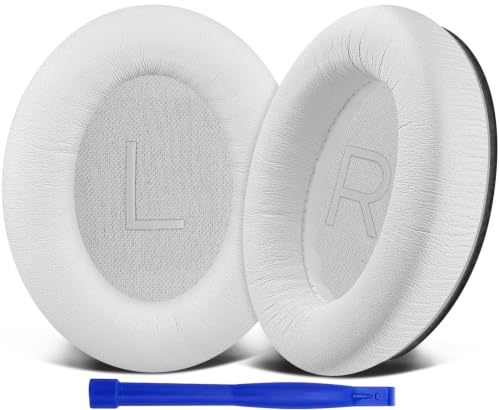 Image of SOULWIT Lambskin Earpads Replacement for Bose QuietComfort 45 (QC45) /QuietComfort SE (QC SE) /New Quiet Comfort Wireless Over-Ear Headphones, Ear Pads Cushions with High Density Foam - Brilliant White
