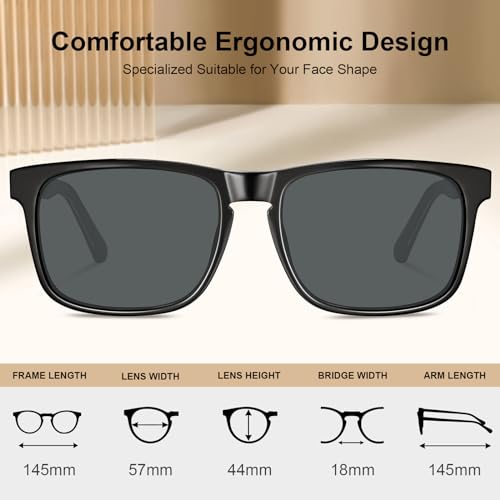 CARFIA Acetate Curved Polarized Sunglasses for Men UV Protection, Retro Cool Driving Eyewears with Embossed Pattern Wire Core3