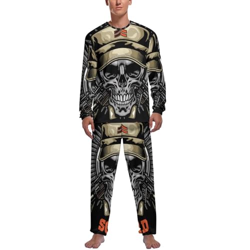 Pyjama homme noir crâne idéal pour des soirées cocooning confortables en haut et bas assortis