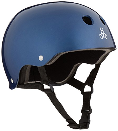 Triple 8 Standard Liner Skateboarding Helmet, Large, Blue Metallic Sale