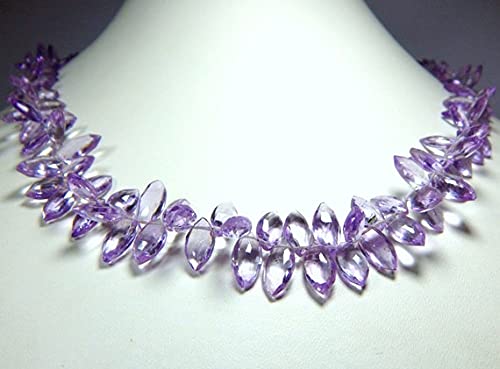 Améthyste rose perles naturelles facettées goutte marquise 7x3 à 12x6 mm création de bijoux DIY