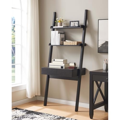 SNKBOAT 27.5-Inch 1-Drawer Ladder Desk, Small Computer or Writing Desk,