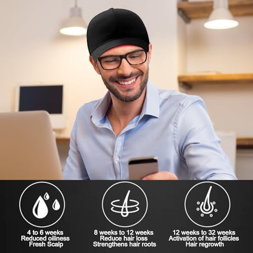 Haarwachstum Cap,LED-Rotlicht und Blauem Therapiehut,Haarwachstums system,Haarwuchs-Mütze Mit 144 Stück Lampenperlen,Pflegekappe, erhöht die Aktivität der Haarfollikel, Haarpflege Anti-Haarausfall