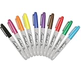 hycodest Permanent Markers Black Marking Pen Fine Tip Oil-based Drawing Pen Quick Drying Ink for Most Surfaces, Applicable to All Series of Hello My Name Is Stickers (10 Colors Pens)
