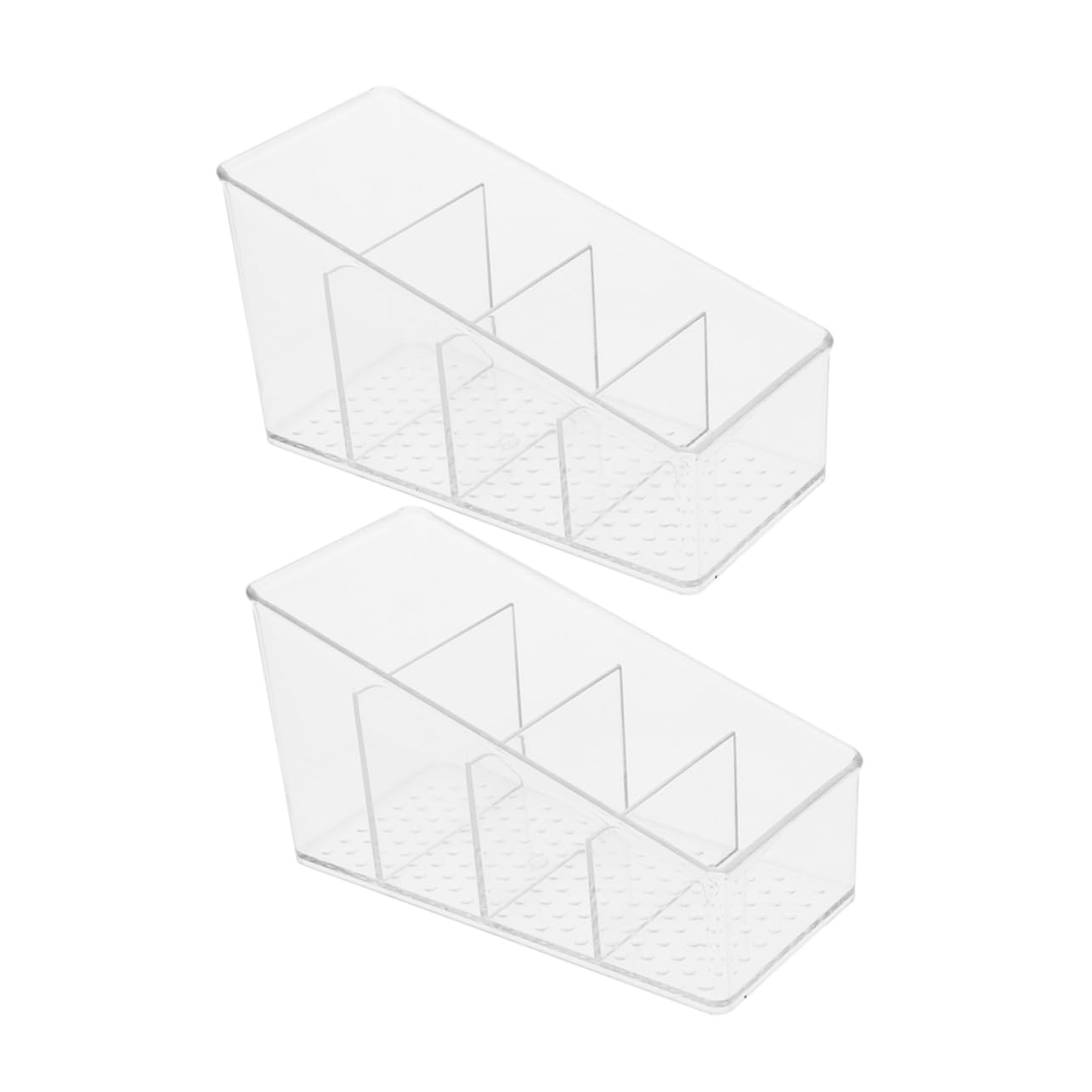 OKUMEYR 2-piece Tea Organizer Box 4-compartment Tea Bag Storage Sugar Packet Holder Space-saving Modern Decor