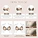 Uiheex Double Sided Sticky Bra Inserts, Reusable Push Up Adhesive Pads with Padding for Bikini, Swimsuit, Sports Bra & Strapless Dresses Beige B