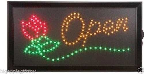 Bright Animated LED Neon Open Flower Sign Floriest Flower Store 19 X 10