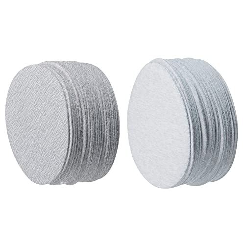 uxcell 60 Pcs 3-Inch Aluminum Oxide White Dry Hook and Loop Sanding Discs 240 Grit & 400 Grit Flocking Sandpapers