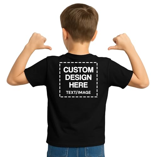 Custom Shirts for Kids Personalized Cotton T Shirts for Boys Girls Children Customized DTF Print Custom Kids Shirt Tshirt Upload Your Design Small Black Tshirt2