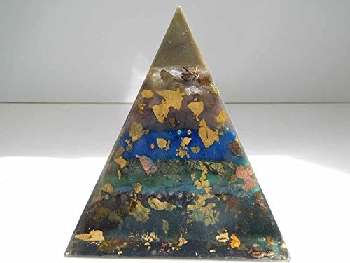 Silver B.Sun Sky Blue Green Prosperity Large Pyramid Crystal Orgone Generator Energy Accumulator 528Hz/7.83Hz/Advance Harmonics (4"x4"x4" (102MM), Silver B.Sun Sky Blue Green Prosperity)