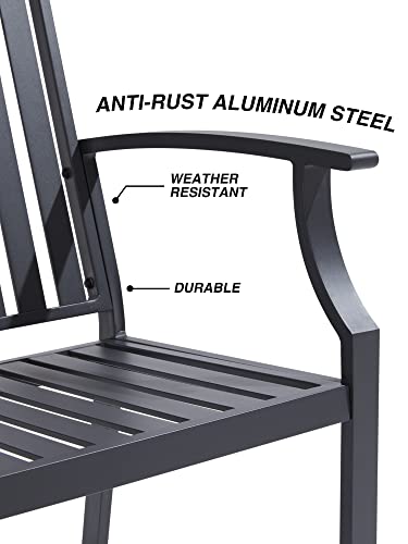 Mutaomay Outdoor Bench Set Of 2, 52" Aluminum Frame 3-Person Patio Garden Bench With Anti-Rust, Porch Bench Furniture Memorial Benches For Outdoors Park, Lawn, Deck Weathered 660Lbs Weight Capacity #TOP3