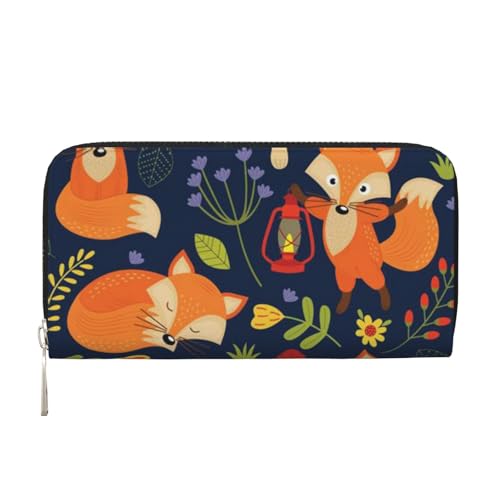 Portefeuille long renard en cuir noir pour organiser vos sorties citadines