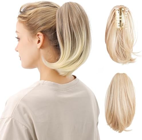 Amazon.com : DAYCEN 10" Claw Clip Straight Ponytail Extension, Medium ...