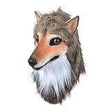 Máscara facial de hombre lobo de terror: las expresiones faciales detalladas y los pelos largos hacen que la máscara parezca realista. Ya sea que lo use para una fiesta de disfraces o haga bromas con familiares y amigos, estará lleno de sorpresas.