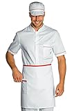 Isacco 086307 Vita Grembiule senza Tasca, Taglia 70cm x 46cm, Bianco/Rosso