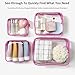 TSA Approved Toiletry Bag, 4 Pcs Clear Toiletries Bags Quart Size Travel Makeup Cosmetic Bag for Women Men, Carry on Airport Airline Compliant Bag (Rose Pink, Pack of 4)