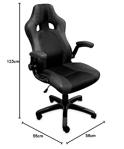 triton R9 Sedia Gaming Chair Ergonomica, Finta Pelle, Nero, M - Sedia gaming - Immagine 1