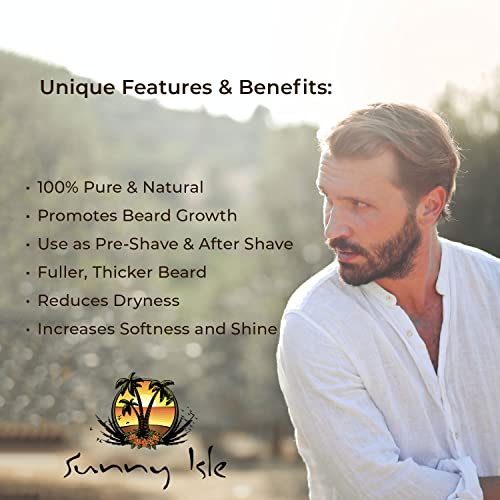 Sunny Isle Jamaican Black Castor Oil Beard Oil, 4 Oz. | Thicker, Fuller, Healthier Facial Hair #TOP1