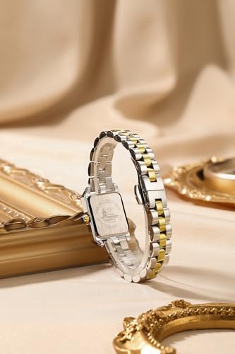Image of London Fog Gresham Collection Watch for Women with Rectangular Dial, Crystal Hour Markers, Quartz Movement, Stainless Steel Strap and Water Resistant - LFW20002