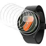 Joogee Screen Protectors Compatible with Samsung Galaxy Watch 7/6/5/4 44mm/ Garmin Fenix 6X Pro/6X, 6 Pack Tempered Glass Screen Film, 9H HD Anti-Scratch, Easy Installation, Bubble Free