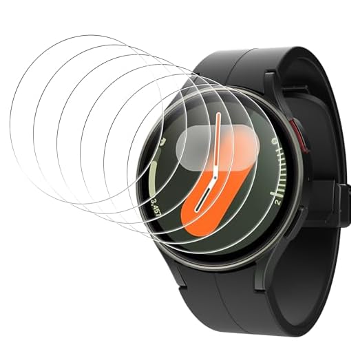 Joogee Screen Protectors Compatible with Samsung Galaxy Watch 7/6/5/4 44mm/ Garmin Fenix 6X Pro/6X, 6 Pack Tempered Glass Screen Film, 9H HD Anti-Scratch, Easy Installation, Bubble Free