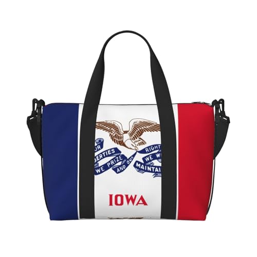 Sac de voyage léger Iowa imprimé pour femme noir taille unique