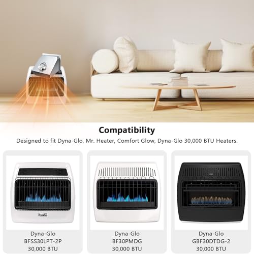 Image of Hiorucet WHF100 Heater Fan Blower for Dyna-Glo 30000 BTU Natural Gas Blue Flame Vent Free Wall Heaters, WHF100 Fan Blower for Mr. Heater, Dyna Glo, Comfort Glow Wall Heaters.