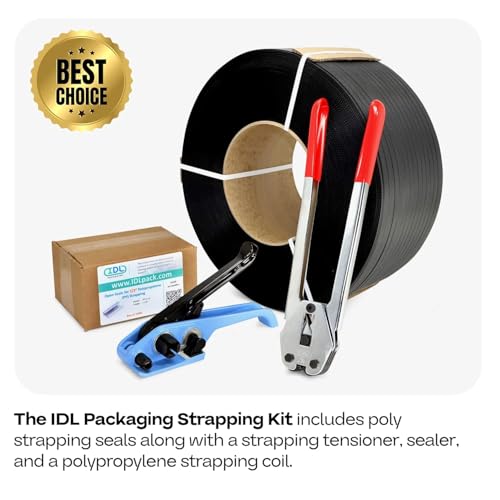 Image of IDL Packaging Open (Snap-On) Seals of 1.25 inch Length for 1 /2 inch Strap Width Polypropylene (PP) Strapping (Pack of 200) - Strong Metal Clips with Superior Holding Power