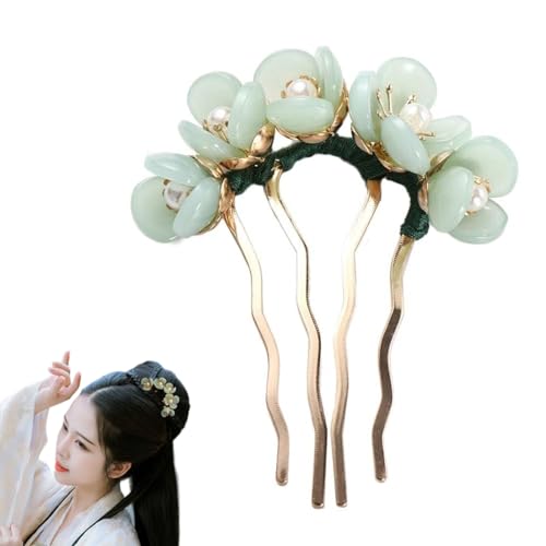 Épingle à chignon rétro en fleur de jade, le cadeau de coiffure classique idéal
