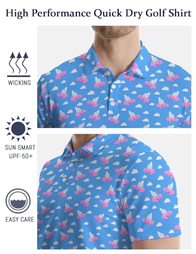 Golf Shirts for Men Funny Golf Polo Shirts Short Sleeve Polo Shirts Moisture Wicking Performance Golf Outfits3