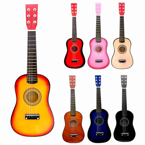 Mini Violão Infantil Acústico Palheta Crianças Corda Em Aço (Rosa.)