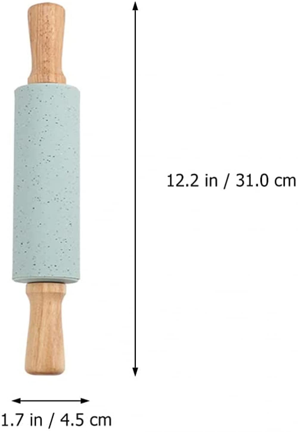 Rodillo de silicona para masa, rodillo de madera para hornear albóndigas, preparación de galletas y pasteles, herramienta para hornear fácil de limpiar, esencial para la cocina, 18 pulgadas de
