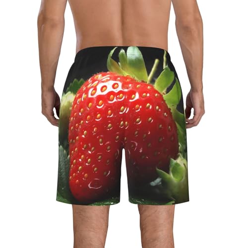 Men's Swim Trunks Quick Dry Board Shorts Mens Bathing Suit Swimsuits Fruit Strawberry Beach Shorts with Pockets4
