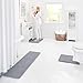 Genteele Memory Foam Bath Mat Non Slip Absorbent Super Cozy Velvet Bathroom Rug Carpet (60 inches X 17 inches, Grey)
